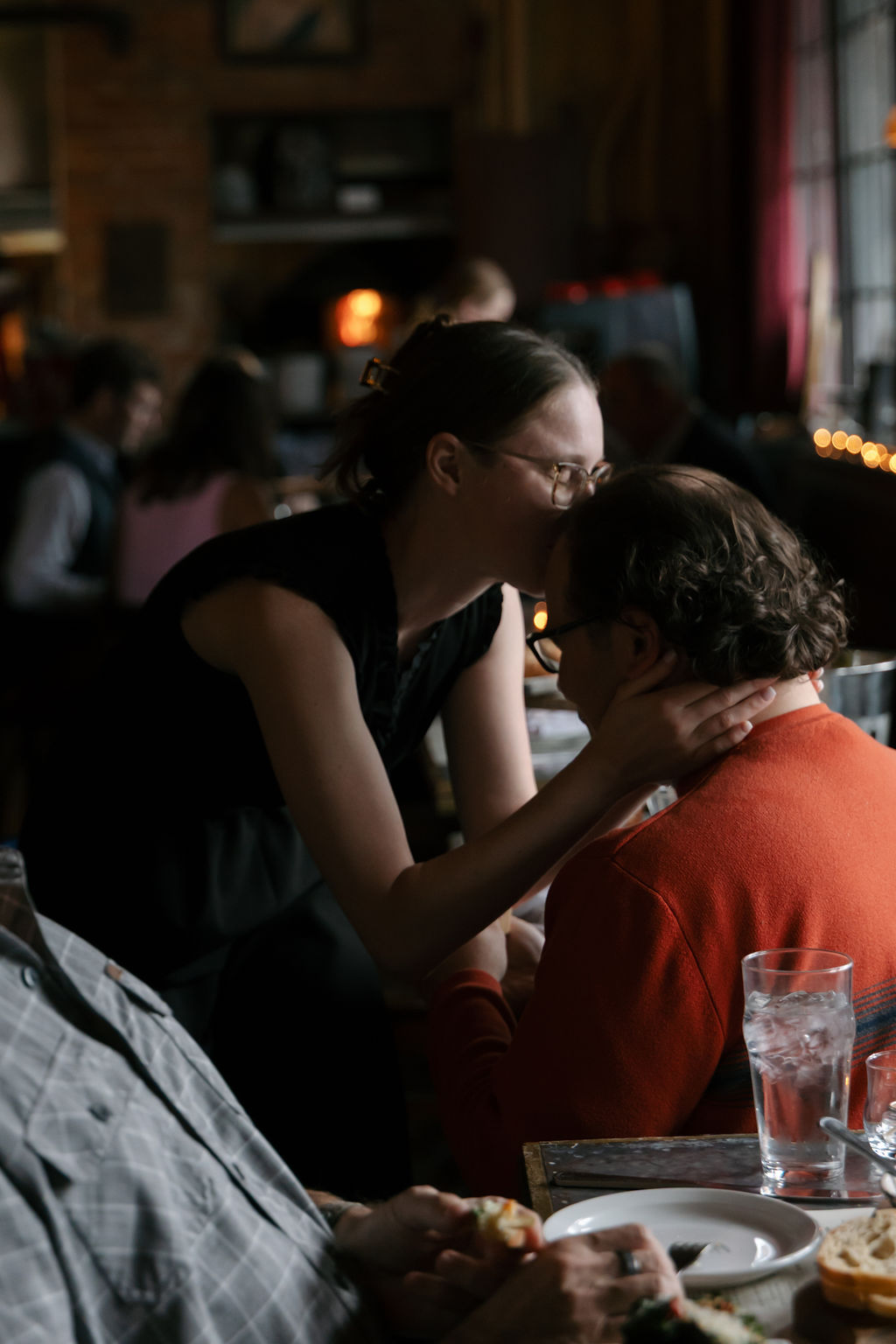 Kneeling kiss photo